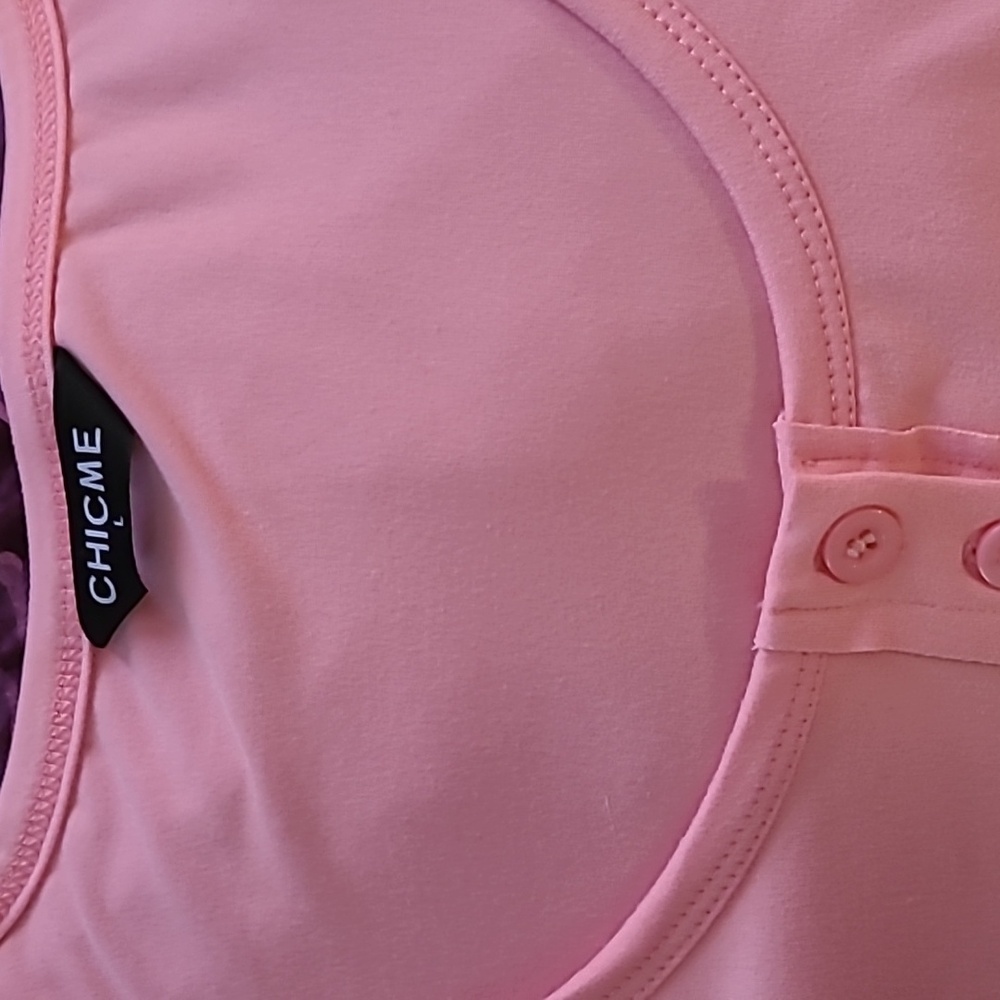 Chicme peachy pink long sleeve cold shoulder top